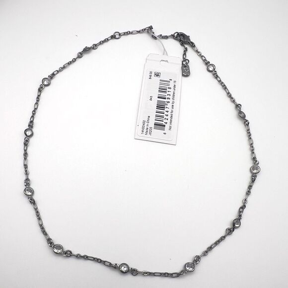 Lauren Ralph Lauren Silver Chain Necklace with cz - Picture 4 of 6